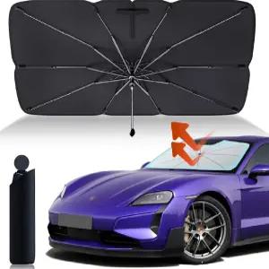 자동차 앞유리 선쉐이드 우산 360 회전 접이식 손잡이 자외선 차단기 - 직사광선과 보호하고 시원함을