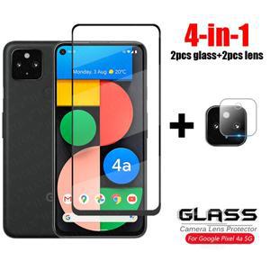 호환상품 유리 용 4-in-1 Google Pixel 4A 5G 4 5 6 7 8 A XL 카메라 스크린 보호 필름 풀 커버 강화