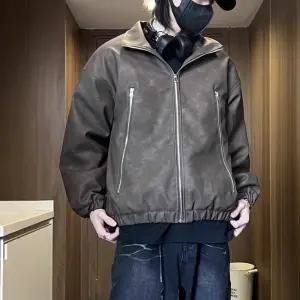 남사친 가을 빈티지 PU가죽 야구복 시크 폭스 자켓 항공 단정한 야상 터틀넥 점퍼 무스탕 DUCHI3