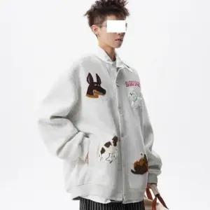 캐주얼 빈티지 남사친 춘추 재킷 카디건 타월 맨투맨 커플 자수 DUCHI3