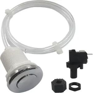 Kyuionty 온수 욕조 에어 스위치 키트 광택 크롬 푸시 버튼 분사 월풀 제트 스파/싱크탑 쓰레기 처리를