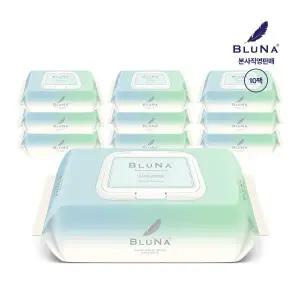 블루나 스무딩 프리미엄 캡형 72매 10팩 (75gsm) 고평량 물티슈 235334