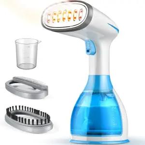 의류용 찜기 대형 300ml 탱크가 장착된 15인치 온열 휴대용 1300W 천 주름 제거기 3가지 연속 스팀 모드