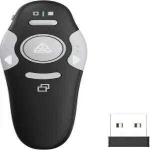 QUI 2팩 무선 프레젠터 파워포인트 클릭커 구글 슬라이드 키노트 Mac Windows용 RF 2.4GHz USB