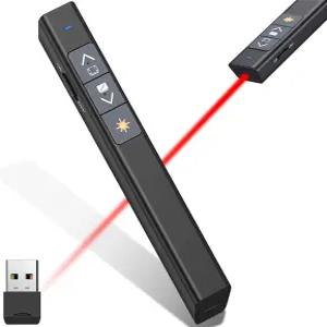 파워포인트 프레젠테이션용 클리커 리모컨 2.4GHz PPT 레드 라이트 포인터 Mac 노트북 컴퓨터용 무선