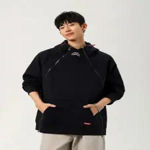 남친 자수 집업 더블 카디건 가디건 상어 후드 입 admr1