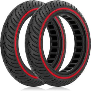 Amitor 2PCS 8.5x2 인치 스쿠터 솔리드 타이어 전기 교체 휠 허니콤 50/75-6.1 Xiaomi M365 Pro 1S/Gotrax