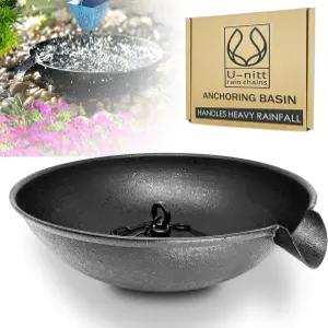 U-닛 12인치 빗물받이 및 말뚝받이용 지붕용 배수구용 분수대 조류 목욕에 적합 검은색 폭우 처리