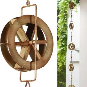 아이니시스 5-7/10피트 배수구 레인 체인 물레방아 캐처 야외 정원 장식 예술