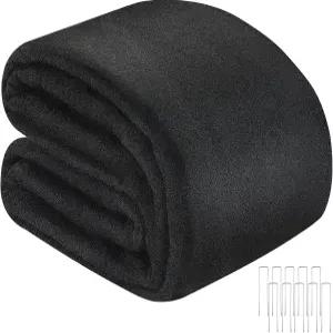 팬판윈 10 x 10피트 연못 라이너 언더레이팅 6온스 블랙 비직조 지오텍스타일 패브릭 야외 스트림 분수