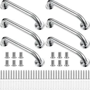 노인용 욕조용 테르웬 6팩 그랩 바 및 샤워용 벽 손잡이 보조 장치용 스테인리스 스틸 욕실 핸디캡 12인치