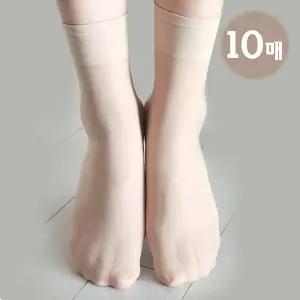 [보리보리/제이코튼]실리콘 발목 미끌방지 살색스타킹 고탄력 구두 양말 10켤레 시스루양말
