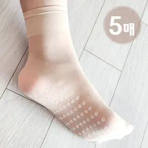 [보리보리/제이코튼]시스루 스타킹 살색 발목 스타킹 양말 데일리 삭스 5켤레 미끌방지