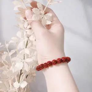 G51 천연주사 경면비즈 남녀공용팔찌 8.5mm TA3835591