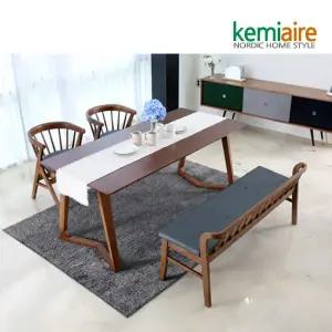 세인트 4인용 고무나무원목식탁SET(벤치형) KHD-489B