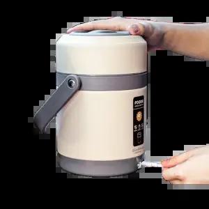 런치박스 도시락통 전기 아이보리(일반)보온팩x스푼 직장인 배달 가열 휴대