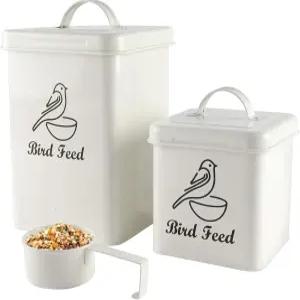브라보토 2종 금속 새 씨앗 보관 용기 세트 8파운드 스쿱 해바라기 수 있는 야생 먹이통 및 다람쥐 방지-6