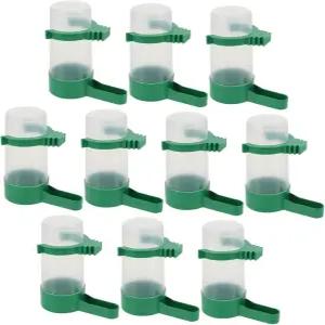 가넥 10Pcs 자동 조류 물 디스펜서 노스필 잉어 급수기 작은 새 케이지용 플라스틱 음용 컵