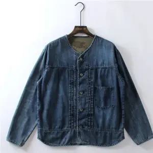 샤오원샵 청 남성 빈티지 헤비 얇은 청자켓 워싱 키작남 자켓 코트 싱글 봄가을 꾹3