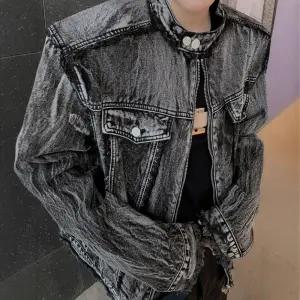 샤오원샵 남사친 청 캐주얼 빈티지 루즈핏 숏 봄가을 어깨 코트 키작남 청자켓 재킷 클린피 패드 꾹3