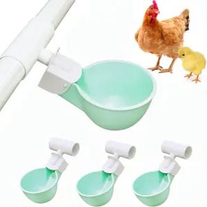 1/2인치 파이프용 PVC 티 피팅이 있는 4PC 치킨 물컵 자동 급수 시스템 누수 방지 병아리 닭 오리 메추라기