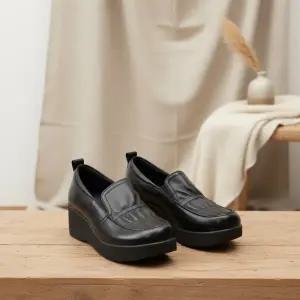 여성 고급 인조가죽 데일리 통굽 편안 로퍼
