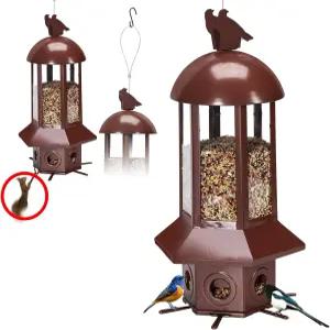 전문 다람쥐 방지 새 모이통 - 음식을 훔치는 것을 갈색을 쉽게 리필할 수 있는 소르라이프 대용량