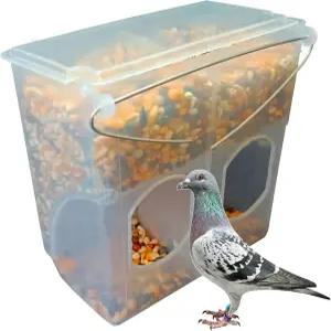 자동 비둘기 모이통 물 케이지용 플라스틱 모이 디스펜서 음료 지저분하지 않은 앵무새 먹이 공급 잉꼬
