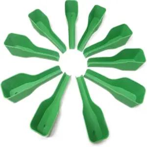 4pcs 그린 버드 피더 스푼 플라스틱 앵무새 먹이 스쿱 손으로 주는 식기 새 및 급수 용품