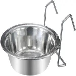 원티 펫 볼 스테인리스 걸이식 먹이 그릇 물그릇 새장 앵무새 소형견 및 고양이 S