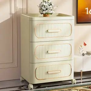 플라스틱서랍장 바퀴달린서랍장 와이드 수납장 조립식 단색