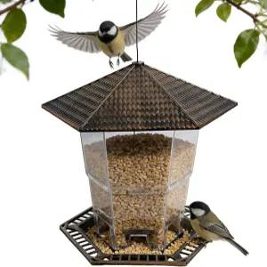 야외 행잉을 위한 펀페니 새 모이통 옥상 정원 장식을 가제보 야생 씨앗 브라운