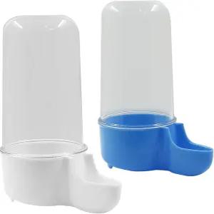 우엔호이 2개의 새 모이통 플라스틱 앵무새 음용수 사료 디스펜서 잉꼬 버디 러브버드용 케이지 급수 용품