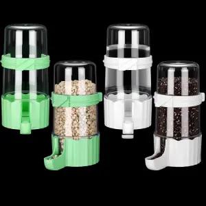 위우데이 자동 새 모이통 케이지 물 디스펜서 햄스터 공급자 액세서리 음용병 앵무새용 귀여운 스타일 녹색