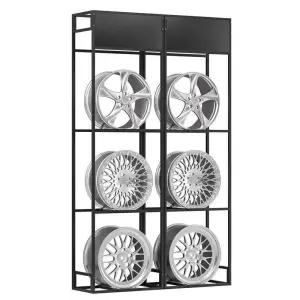 휠 진열장 타이어 3단 철제 타이어휠 매장용 튜닝샵 선반