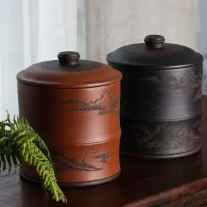 차 보관함 항아리 단지 방습 저장 용기 다도 황토 차항아리