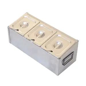 반찬 바트 업소용 대각선 대형 스텐 단일열 용기 식당 토핑