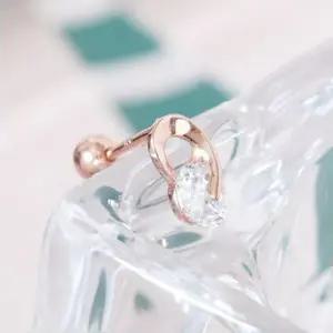 14K GOLD 큐빅 포인트 베이직 로즈골드 금 피어싱