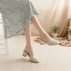 여성 봄여름 니트슬링샌들