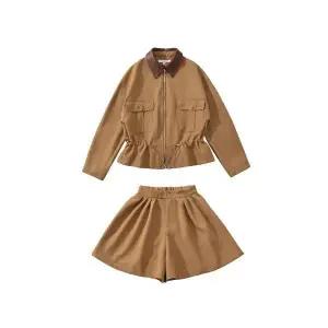 솔저스2 남성 슬림핏 칼라 가죽 재킷 세트 가을 반바지 캐주얼 투피스 OPH3