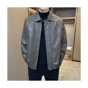 솔저스2 남성 가죽 재킷 가을 캐주얼 터틀넥 코트 OPH3