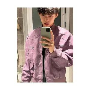 솔저스2 남성 봄가을 빈티지 스트리트 자켓 반오버핏 PU무스탕 점퍼 OPH3