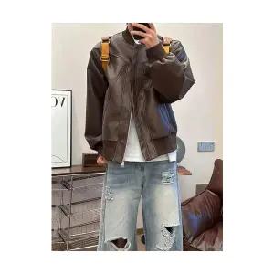 솔저스2 남성 빈티지 쇼트 차이나 PU가죽 재킷 가을 야구복 메일라드 점퍼 OPH3