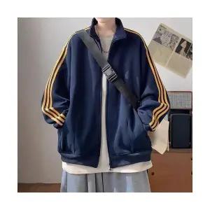 솔저스2 남성 스트라이프 맨투맨 카디건 봄 가을 재킷 커플 야구점퍼 OPH3