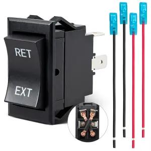 아니나 12V 리버스 폴라 로커 스위치 모멘티브 DPDT 4핀 ON-OFF 20A DC 파워 잭 프리와이어드 하네스 RV