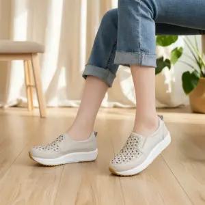 여성 봄여름 통기성 펀칭 슬립온 데일리슈즈