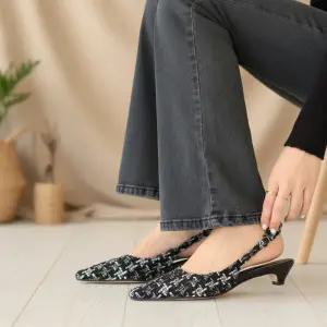 여성 데일리 포인트 슬링백 오피스슈즈