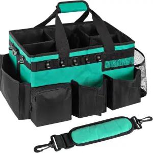 아모조야 웨어러블 청소 캐디백 분리형 칸막이 가방 청소부 및 가정부용 조절 가능한 어깨 스트랩 포함