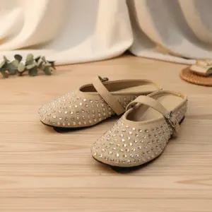 여성용 스웨이드 스터드 장식 스트랩 뮬 백리스