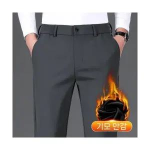 코아픽샵 팬츠 회색 면 남성 키작남 넉넉가을 통 기모 도톰 꾹3